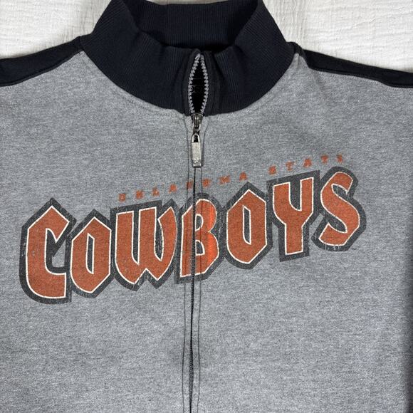 Vintage Jansport OSU Oklahoma State University Full Zip Fleece Sweatshirt Size M - Picture 2 of 7